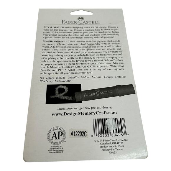 Faber-Castell Mix & Match Metallic Gelatos Colors & Clear Stamp Set - Picture 5 of 5